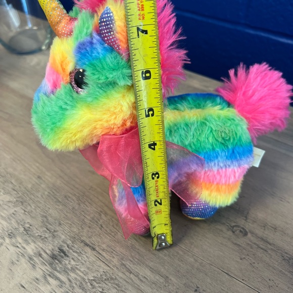 Multicolor Rainbow International Unicorn Plush Stuffed Animal Toy 8" - Picture 8 of 11